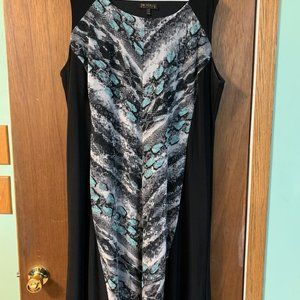 Picadilly Women's Knee-length Black, Turquoise and White Dress size 3X